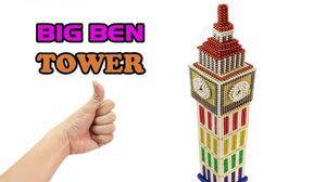 DIY How To Make Rainbow BIG BEN Tower With Magnetic balls (Magnet Satisfaction) 