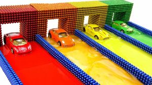 How To Make Street Vehicle Color Garage & Magic Toy Car With Magnetic Balls, Slime | Surprise Balls