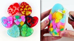 Heart Soap Cutting! Only Clear Glycerin Soap! No Talking Satisfying ASMR!