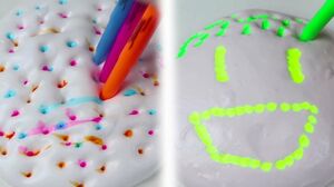 Coloring On Slime With Markers! Satisfying Slime ASMR!