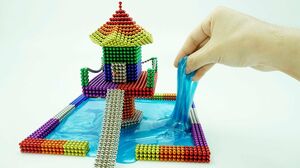 How To Make Magnetic Balls Rainbow One Pillar Pagoda And Slime | Magnet Colorful