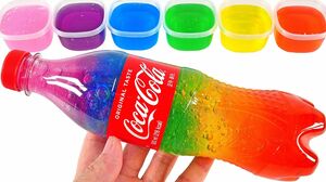 Satisfying Video l Mixing All My Slime Smoothie l Cola Slime Bottle ASMR RainbowToyTocToc