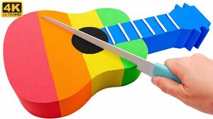 Satisfying Video l How To Make Kinetic Sand Rainbow Guitar Cutting ASMR | Bon Bon Studio