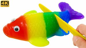 Satisfying Video | How To Make Rainbow Gummy Fish with Jelly Cutting ASMR | Bon Bon Studio