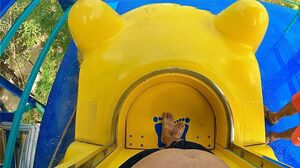 Trapdoor Slide & Fly at Escape Theme Park (Banana Flip Slide)