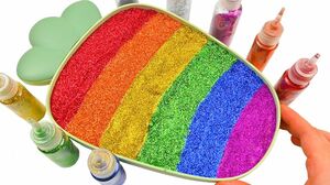 Satisfying Video l How To Make Rainbow Strawberry Bath with Slime Glitter | Zic Zic Slime