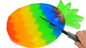 Satisfying Video | How To Make Rainbow Rainbow Pineapple with Jelly Cutting ASMR | Zic Zic Slime