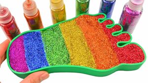 Mixing All My Slime Smoothie | Making Rainbow Foot with Slime Glitter | Satisfying Slime Video ASMR