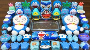 Series Blue Doraemon Slime! Mixing Random Things into CLEAR Slime! Satisfying Slime Videos #52