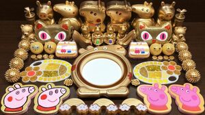 Gold Peppa Pig & Hello Kitty Slime | Mixing Random Things into Slime | Satisfying Videos #302