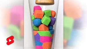 Colorful Cubes Drop and Squish Kinetic Sand Satisfying #shorts