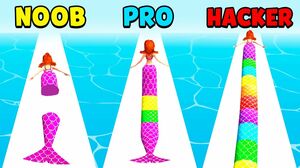 NOOB vs PRO vs HACKER - Mermaid Rush 3D