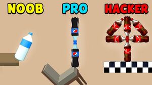 NOOB vs PRO vs HACKER - Bottle Flip 3D