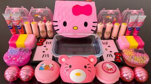 Pink Hello Kitty | Mixing Makeup,Eyeshadow,Glitter,Clay Into Slime