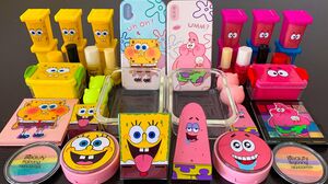 SpongeBob SquarePants & Patrick Star | Mixing Makeup,Eyeshadow,Glitter,Clay Into Slime