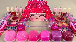 Pink LOL Slime | Mixing Makeup,Eyeshadow,Glitter,Clay Into Slime