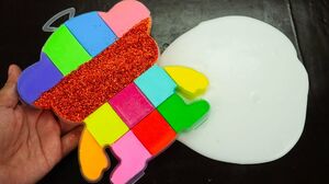 RAINBOW TEDDY BEAR - Mixing CLAY Into GLOSSY Slime ! Satisfying Slime Videos #151